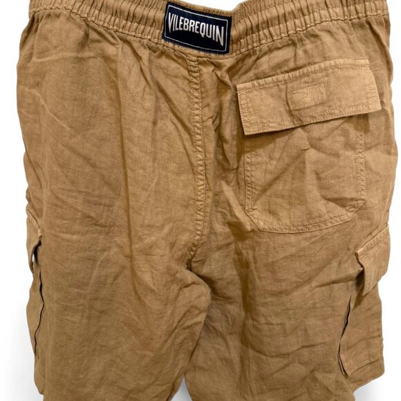 Tan Vilebrequin Men's Linen Cargo Shorts w/Drawstring Waist XL - Picture 5 of 5